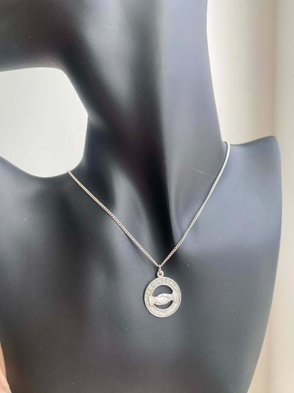 Vintage Sterling Silver "Friendship" Pendant – Hallmarked Keepsake